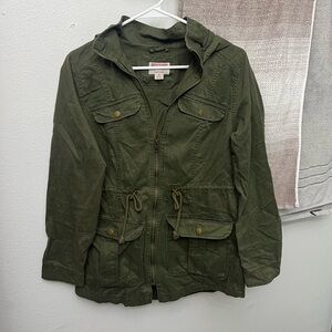 dark navy green jacket- super cute with a hood